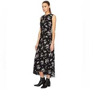VINCE - Black floral floaty dress - sleeveless - M